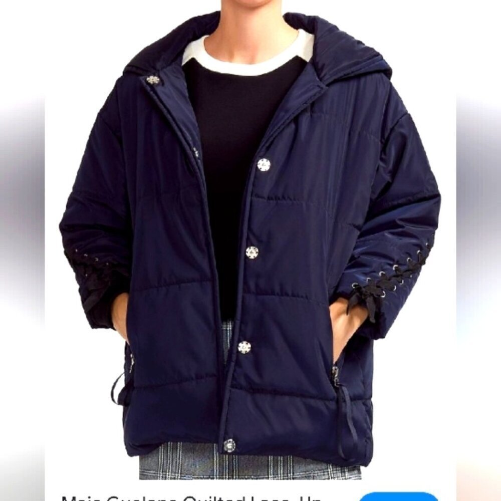 Maje baby Blue puffer Jacket with hood